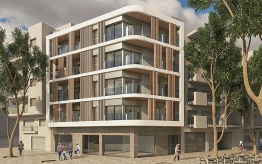 Современный жилой дом с балконами в Кастельдефельсе, новый жилой комплекс.