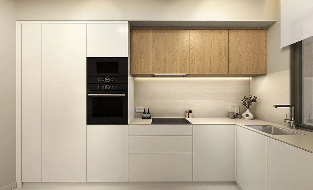 Современная кухня с встроенной техникой и мебелью Santos.