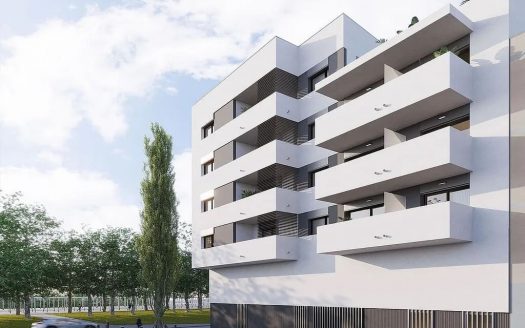 Современный фасад нового жилого комплекса в районе Trinitat Vella