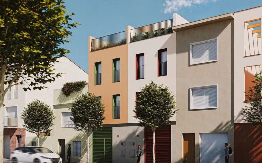 Современные дома на одну семью с террасами и соляриями на крыше.