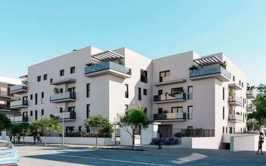 Фасад нового жилого комплекса с современной архитектурой