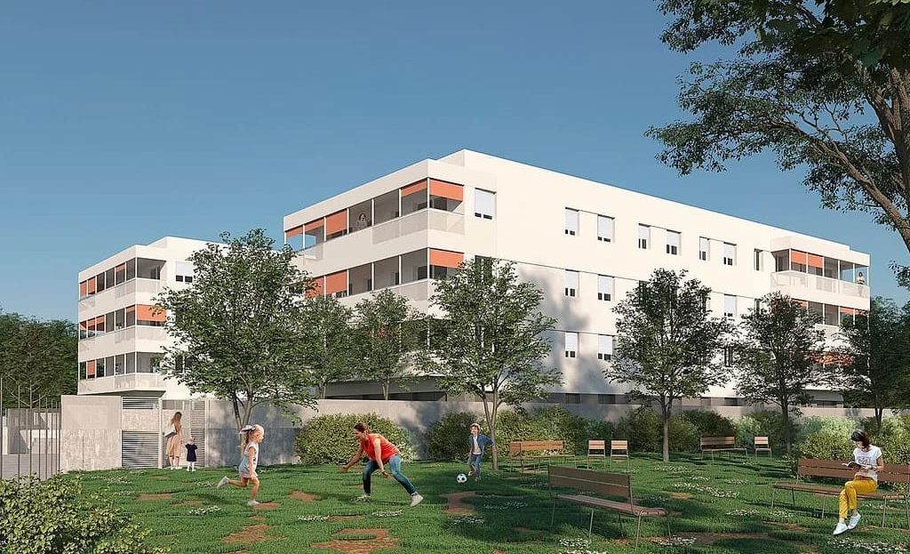 Зелёные зоны и здания нового комплекса в Домени