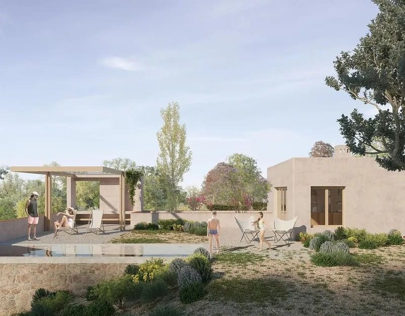 Ландшафтный дизайн участка с современными постройками