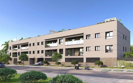 Фасад жилого комплекса La Armonía, вид на здание и зелёные насаждения