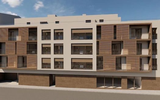 Новый жилой комплекс в Манресе, современный фасад здания