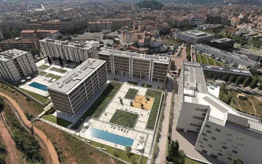 Панорамный вид жилого комплекса Llum de Manresa с высоты птичьего полёта