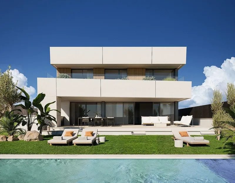 Современная вилла с бассейном и панорамным видом, Ла-Плана-де-Ситжес