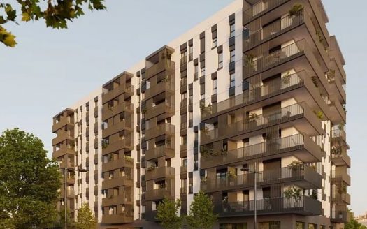 Современный жилой комплекс Edificio París в Барселоне, фасад нового здания