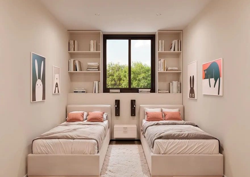 Детская спальня с двумя кроватями в новом жилом проекте Камбрильса