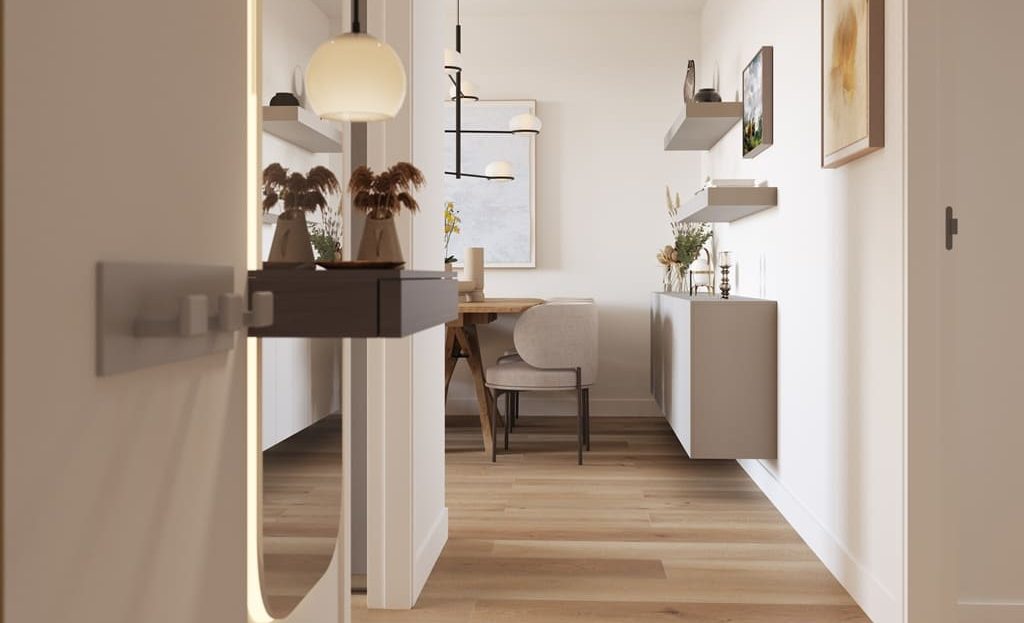 изайн входной группы и интерьер прихожей в новых апартаментах Барселоны