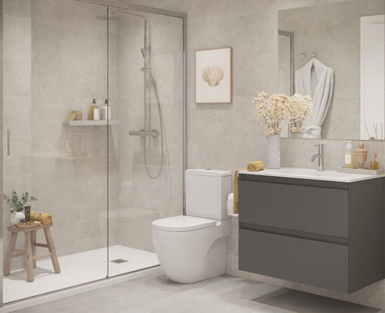 Современная отделка ванной комнаты в ЖК Sant Magí 20 Сан-Кугат